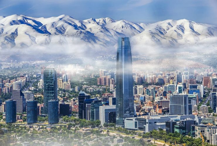 Santiago cityscape with mountains in the background