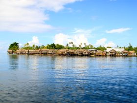 Scenic view of Auki, Solomon Islands with tropical landscapes and crystal-clear waters