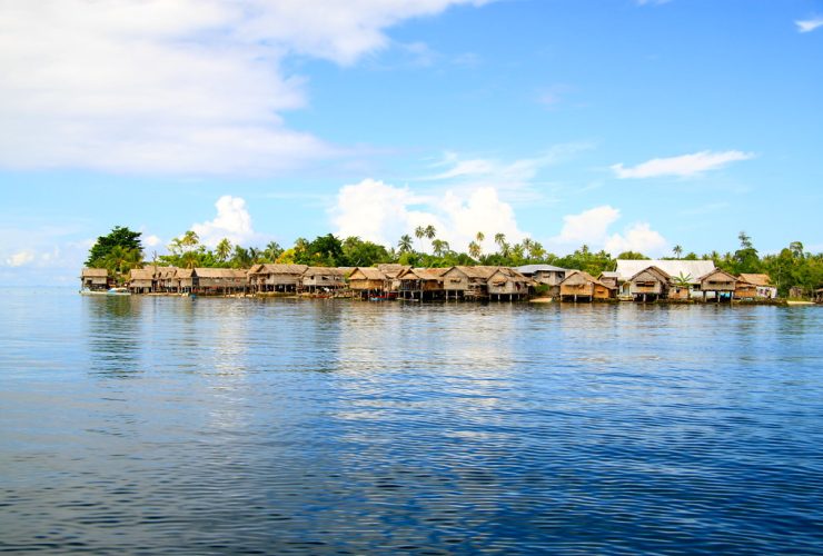 Scenic view of Auki, Solomon Islands with tropical landscapes and crystal-clear waters