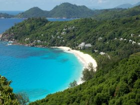 Stunning view of Aux Cap, Seychelles with tropical beaches and lush vegetation
