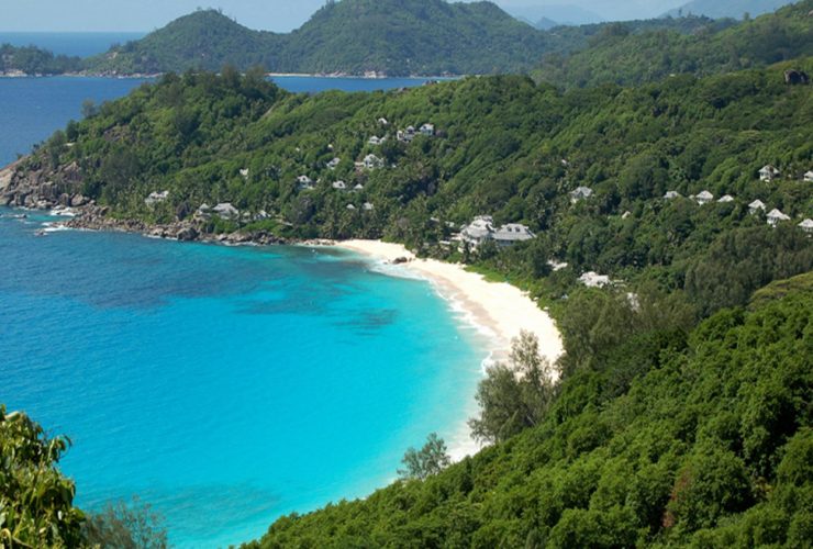 Stunning view of Aux Cap, Seychelles with tropical beaches and lush vegetation