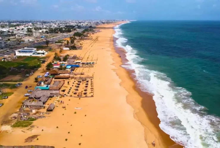 Cotonou city view with beaches and urban landscape in Benin