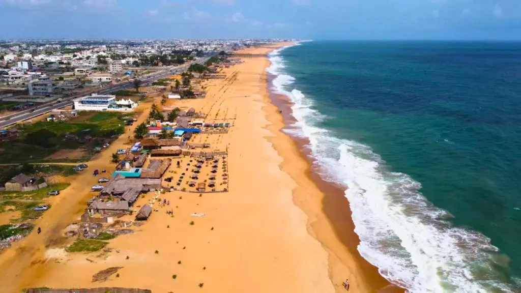 Cotonou city view with beaches and urban landscape in Benin