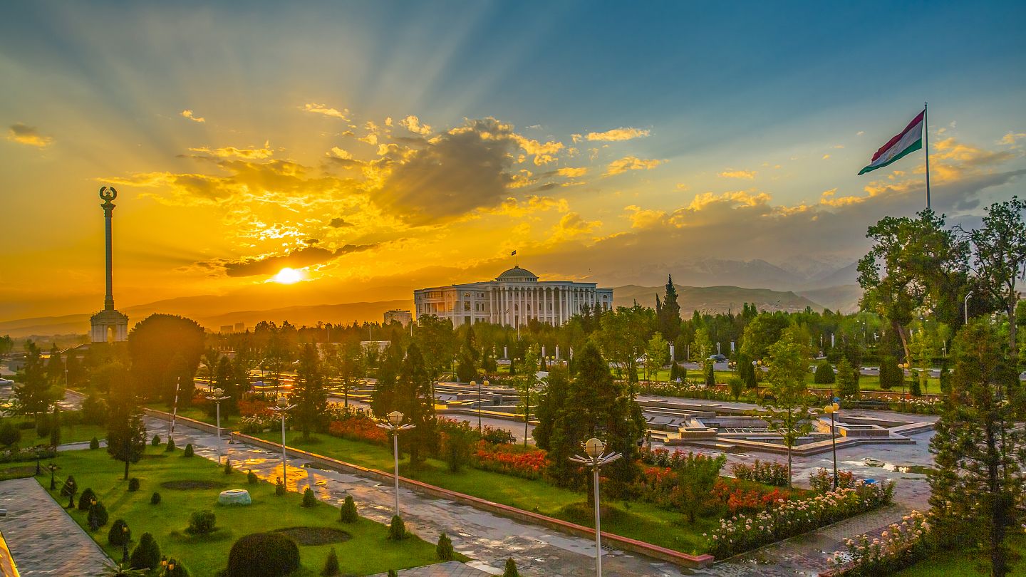 Stunning view of Dushanbe with its beautiful landscapes and the Pamir Mountains in the background.